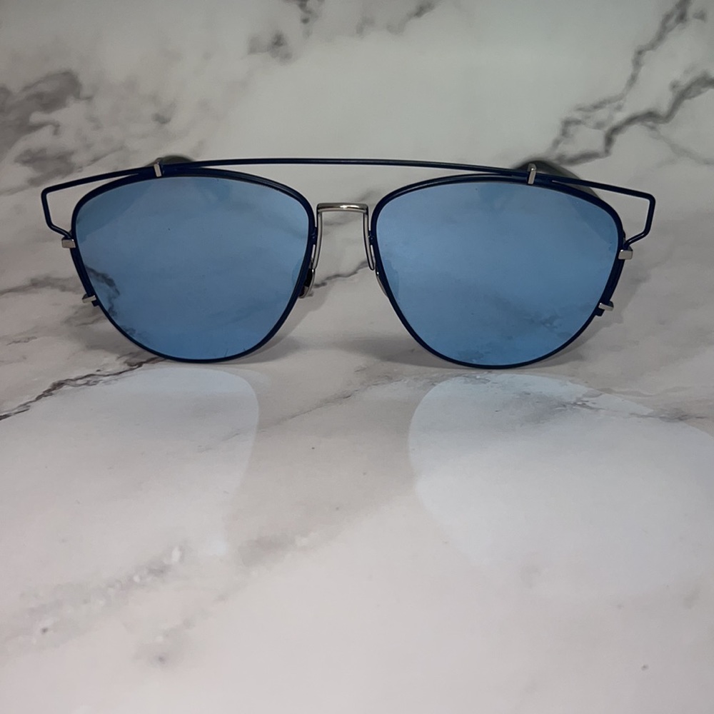 Christian Dior Technologic Blue Mirrored Lens Sunglasses